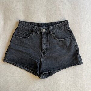 Cotton On High Rise Mom Black Denim Shorts